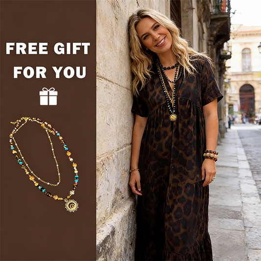 👗New arrival 40% OFF!🥰Women's V-Neck Leopard Print Maxi Dress