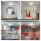 ⏳Limited-time Special Price:£ 15.99❄️❄️40W LED Ceiling Fan Light 20.5in with Remote Control - E27 & B22 Adapter | Quiet Fan Light for Bedroom, Kitchen, Garage😴