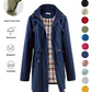🔥LAST DAY SALE 50% OFF🧥💦Women's Solid Color Drawstring Zip Up Hooded Trench Coat Raincoat🍃
