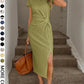 👗LIMITED-TIME 50% OFF!✨Women's Elegant Waist Twist High Slit Sleeveless Midi Dress– Waist-Cinching, Elegant, Flowing Silhouette 💃
