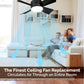 ⏳Limited-time Special Price:£ 15.99❄️❄️40W LED Ceiling Fan Light 20.5in with Remote Control - E27 & B22 Adapter | Quiet Fan Light for Bedroom, Kitchen, Garage😴