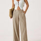 💗LAST DAY SALE 50% OFF⚡50K+ SOLD!!🌸Women's Cotton Linen Palazzo Pants Summer Flowy Wide Straight Leg Beach Trousers With Pocket Casual Solid Color Soft Elastic High Waist Lounge Pants💐