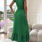 🎉Last Day Promotion 50% OFF💃🌼Women's Plain V-Neck Ruffled Waist-Defining Shirred V Neck Maxi Dress