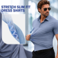 🏆Men's Stretch Dress Shirts Short Sleeve Slim Fit Business Casual Button Down Shirts