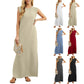 🎉2026 Hot Sale 49% OFF💃🌿Women's Crewneck Casual Loose Split Wrinkle-Free Long Dress