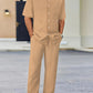Men's Collared Top & Drawstring Pants Set