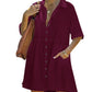 💃2026 Summer Hot Sale 70% OFF✨Women's Short Sleeve Button Down Textured Babydoll Dress Dress with Pockets