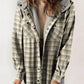 ☘️50% OFF🔥Women's Fall Thickened Flannel Long Sleeve Plaid Jacket Coat with Hood