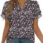 💥2026 Hot Sale 49% OFF👚Women's Dressy Casual Shirts Short Sleeve V Neck Work Blouse