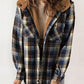 ☘️50% OFF🔥Women's Fall Thickened Flannel Long Sleeve Plaid Jacket Coat with Hood
