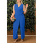 ✨Summer Hot Sale-50% OFF!🌸Women's Solid Color Casual V-Neck Tied Jumpsuit