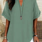 💥Last Day Special Sale 50% OFF💝✨Fashion Loose Solid Color Short Sleeve Blouse