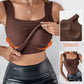 🔥Last Day Special Price ￡8.99!!💐Women's U Neck Camisole High Strechy Seamless Built-in Bra Padded Tank Tops