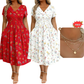 ⏳LAST DAY SALE ONLY￡17.99!!🌿Women's V-Neck Floral Print Dress with Twist Waist
