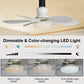 ⏳Limited-time Special Price:£ 15.99❄️❄️40W LED Ceiling Fan Light 20.5in with Remote Control - E27 & B22 Adapter | Quiet Fan Light for Bedroom, Kitchen, Garage😴