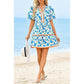 ⏰Summer Hot Sale 70% OFF💃Women's V Neck Floral Short Puff Sleeve Patchwork Casual Boho Mini Dress👍✨Soft Fabric & Comfortable Fit