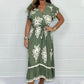 🎉Hot Sale🎉Summer Ruffle Sleeves Tie V-Neck Dress