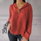 45% OFF🔥Solid Color V-Neck Button Breathable Hooded Top