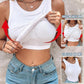⏰LAST DAY SPECIAL PRICE: ￡8.99!!🔥Ribbed Stretchy Tank Top with Shelf Bra