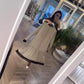 Women’s Elegant Round-neck Long-sleeve Polka Dot Dress