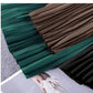 Solid Color Pleated A-Line Knee Skirt