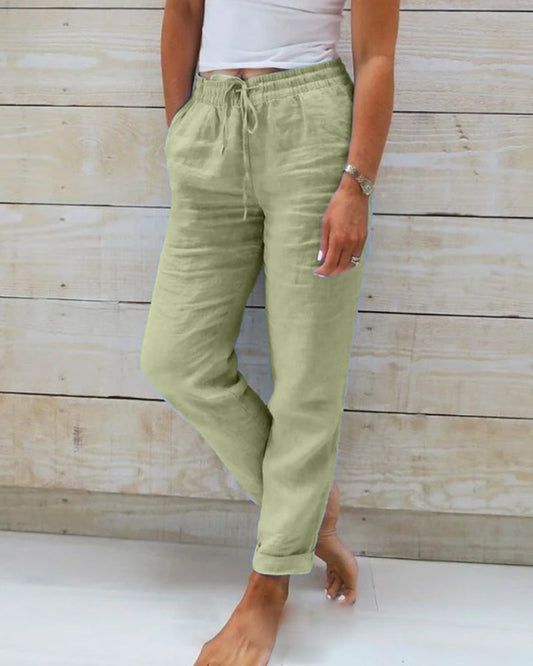 🌸LAST DAY SPECIAL PRICE!!🌸Women's  Elastic Waist Cotton Linen Casual Pants