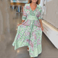 🔥Summer Hot Sales - 49% OFF🔥Women’s Elegant Floral Drawstring Long Dress