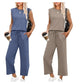 🔥LAST DAY SALE ONLY ￡17.99!!👚2026 New Women's  Sleeveless Top & Wide-Leg Pants 2-Piece Set