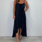 Women's Spaghetti Strap Dress with Asymmetrical Hem