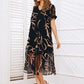 🔥Last Day Special Sale 60% OFF!!💝✨Flowy V-Neck Printed Long Dress, Lightweight, Comfy,Breathable, Wrinkle-Resistant,Flattering For All Body Types.👗