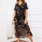 🔥Last Day Special Sale 60% OFF!!💝✨Flowy V-Neck Printed Long Dress, Lightweight, Comfy,Breathable, Wrinkle-Resistant,Flattering For All Body Types.👗