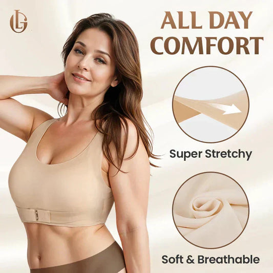 🔥Best Seller-50% OFF!!💖Front Closure Cross-Back Wireless Posture Bra