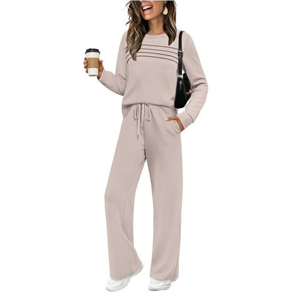 🔥LAST DAY SALE 60% OFF🧡Women's Crew Neck Top & Drawstring Pants Set