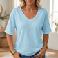 🌸LAST DAY SPECIAL PRICE: ￡9.99!!🌸Women's Casual V-Neck Short Sleeve T-Shirt