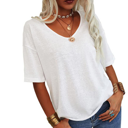 🌸LAST DAY SPECIAL PRICE: ￡9.99!!🌸Women's Casual V-Neck Short Sleeve T-Shirt