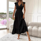 🎉Last Day Promotion 50% OFF💃🌼Women's Plain V-Neck Ruffled Waist-Defining Shirred V Neck Maxi Dress