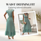 🎉Last Day Promotion 50% OFF💃🌼Women's Plain V-Neck Ruffled Waist-Defining Shirred V Neck Maxi Dress