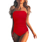 🔥 Women's Strapless Ruched One-Piece Swimsuit🔥