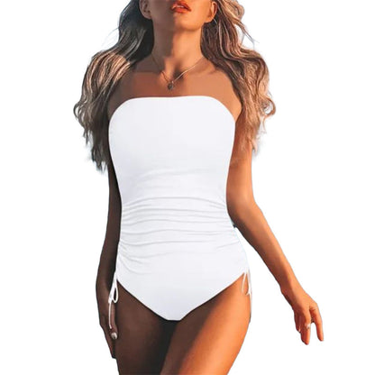 🔥 Women's Strapless Ruched One-Piece Swimsuit🔥