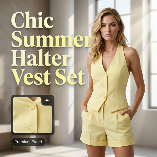 🔥2026 HOT SALE 50% OFF!!!👗Halter Vest & Shorts 2-Piece Set