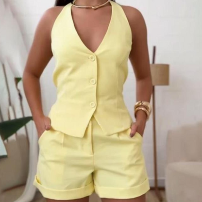 🔥2026 HOT SALE 50% OFF!!!👗Halter Vest & Shorts 2-Piece Set