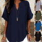 💥Last Day Special Sale 50% OFF💝✨Fashion Loose Solid Color Short Sleeve Blouse