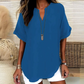 💥Last Day Special Sale 50% OFF💝✨Fashion Loose Solid Color Short Sleeve Blouse