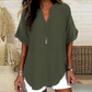 💥Last Day Special Sale 50% OFF💝✨Fashion Loose Solid Color Short Sleeve Blouse