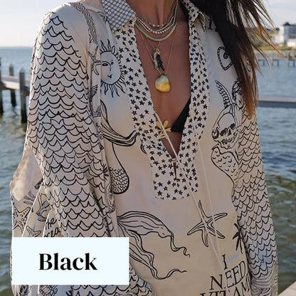 🧥Summer Sale-50% OFF💛Printed Satin Two-piece Suit For Women