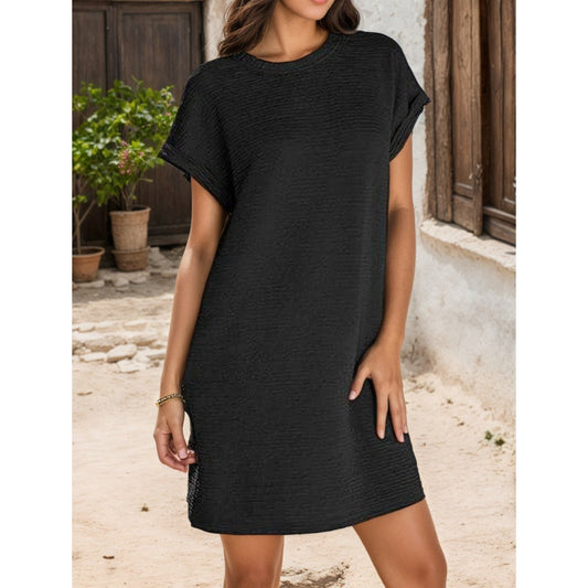 Summer Cool Deal: 49% OFF!!🎀Women's Relaxed Roll Sleeve Pocket Dress