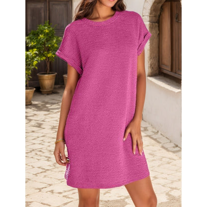 Summer Cool Deal: 49% OFF!!🎀Women's Relaxed Roll Sleeve Pocket Dress
