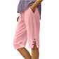 📢Limited-time Hot Sales - Just ￡10.99🥰👖Women's Casual Solid Color Pocket Capri Pants
