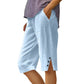 📢Limited-time Hot Sales - Just ￡10.99🥰👖Women's Casual Solid Color Pocket Capri Pants