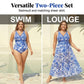 👙Last Day Promotion🌴Plus Size Halter Bikini Set with Swim Skirt